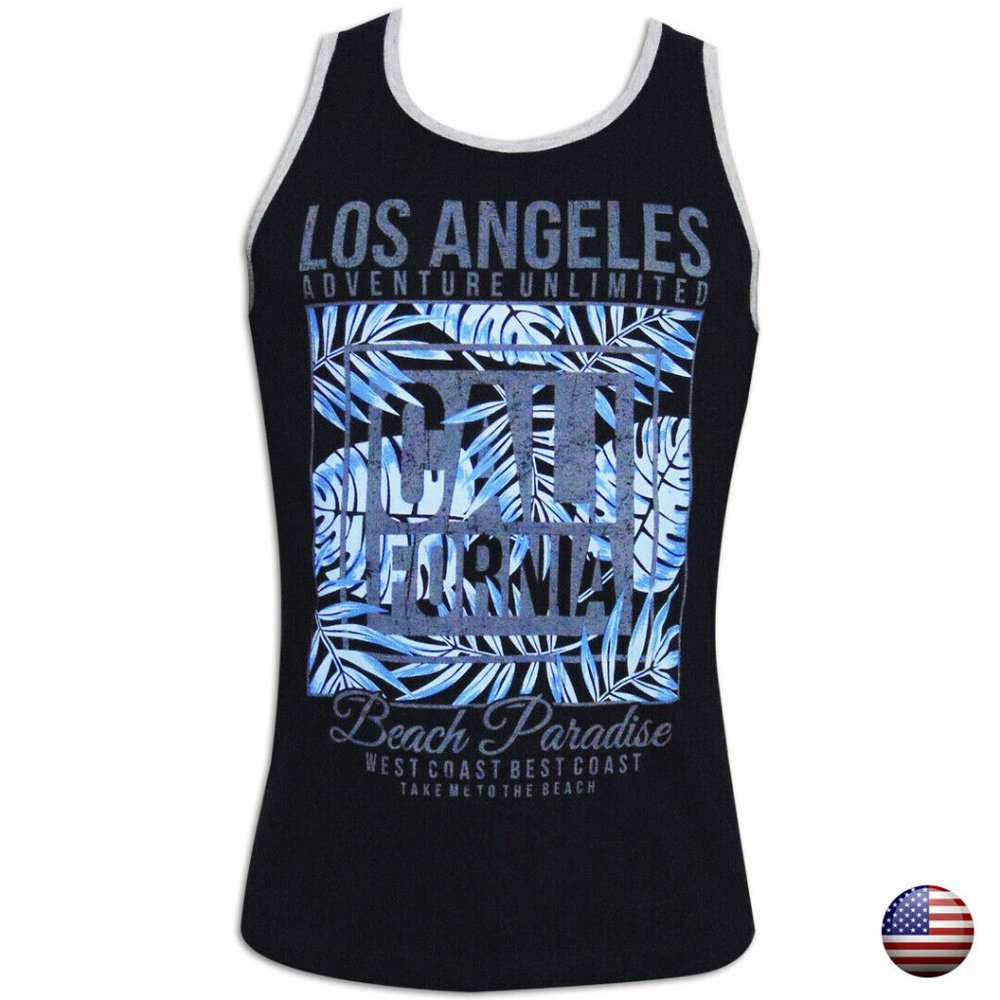 CALIFORNIA MEN'S LOS ANGELES BLACK TANK TOP SIZE S